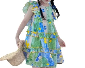 Flower Girls' Dresses Beach Sea Holiday Wear Casual Girls Clothing Cotton Sweet Cute Kids Dresses for Girls