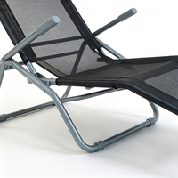 Chaise longue de plage pliable en métal, design personnalisé, écologique, durable, imperméable, portable, pour parc
