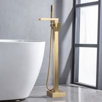 Top 1 Offre Spéciale 2 voies pulvérisateur à économie d'eau en laiton mitigeur de bain noir baignoire autoportante pluie salle de bain baignoire robinet