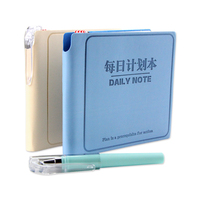 Carnet de planification quotidienne portable, petit format, couverture rigide en PU avec emplacement pour stylo et marque-page en ruban, bloc-notes de poche pour étudiants et bureau