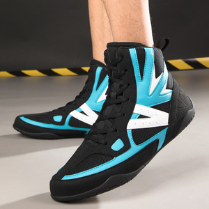 Chaussures de boxe montantes en maille respirante à lacets pour l'entraînement, le combat et la gym - Product Image 3