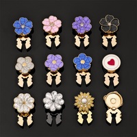 Bouton décoratif en métal de luxe avec fleurs, perles, papillons, strass et perles pour vêtements féminins