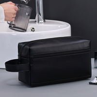 Voyage en cuir PU pour hommes de qualité supérieure pour organisateur de toilette sac de douche d'affaires compact résistant à l'eau avec grande capacité