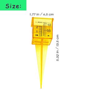 เกจวัดปริมาณน้ำฝนแบบโปร่งใสสีเหลือง เกจวัดปริมาณน้ำฝนแบบพกพาขนาดกะทัดรัดสำหรับการวัดปริมาณน้ำฝนในสวนสนามหญ้า - Product Image 2