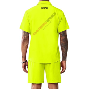 Ensemble de shorts décontractés jaunes pour hommes, motif uni, 100% coton, séchage rapide, pour sports de plein air et plage, fabriqué au Pakistan - Product Image 6