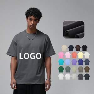 Venta al por mayor 275G de peso pesado de alta calidad de algodón camiseta de gran tamaño liso de manga corta hombro caído camiseta personalizada para hombres - Product Image 1