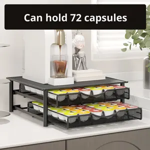 Estante metálico extraíble transfronterizo para máquina de café, organizador de cápsulas de café Nestlé de doble capa engrosado - Product Image 2