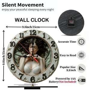 Round Wooden <b>Wall</b> <b>Clock</b> 25x25Cm Silent Quartz Fashion Home Decor <b>Bedroom</b> Background <b>Clock</b> - Product Image 2