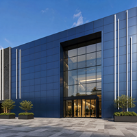Panneau composite en aluminium bleu PVDF de qualité supérieure |   Matériau de revêtement léger et résistant aux intempéries pour les façades de bâtiments