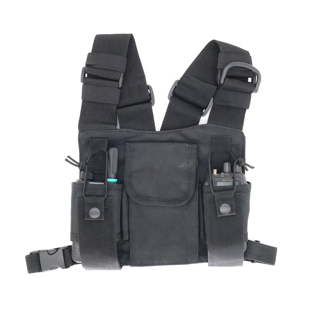 Baofeng Lightweight Chest Pack Vest Bag Water-Resistant Sports Radio Harness with Built-In Phone Holder and Extra Storage