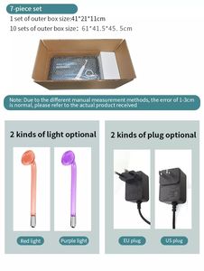 Machine faciale à haute fréquence 7 en 1 <span class=keywords><strong>darsonval</strong></span> pour l'élimination des rides d'acné de baguette d'électrothérapie de visage de cheveux - Product Image 6