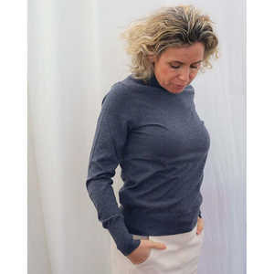 Pull à col roulé décontracté pour femme Heyfoo 100% cachemire, col à nœud, appliques florales, long cardigan gris-6, saison automne-hiver - Product Image 5