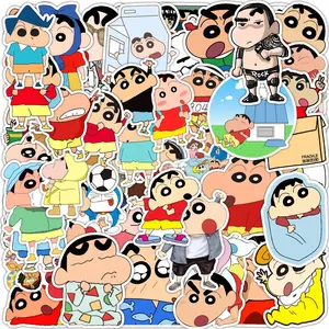 50 pièces Crayon Shinchan drôle japon Anime autocollant enfants enfants planche à roulettes réfrigérateur mur Table papier décor autocollants personnalisés - Product Image 1