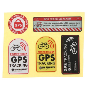 Bán buôn chống trộm GPS Báo động định vị vệ tinh không thấm nước Vinyl dính Sticker UV in cảnh báo an toàn cho nến sử dụng - Product Image 1