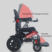 KSM-601S puissance, moteur sans balais, 250w, fauteuil roulant électrique léger, portable et pliable