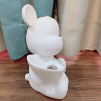 Matériel vinyle DIY pour modèle d'ours Bouquet de fleurs blanches de Noël 17 cm, utilisable comme tirelire, ours artistique pour graffiti fluide