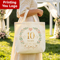Sac fourre-tout en toile personnalisé avec logo pour mariage, fête, anniversaire, cadeaux pour invités, réception et événements