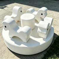 Manège sensoriel doux pour tout-petits, thème animal blanc, équipement d'intérieur pour centres commerciaux, fêtes et location, équipement de jeu intérieur pour enfants