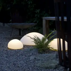 Recarregável Glowing 3D Pebble Shape Iluminação exterior portátil Decoração de pedra Led Street Floor Light para Pátio Pátio Porch