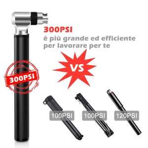 Portable Mini 300 Psi Haute Pression Main Vélo Gonfleur Lumière Vélo De Route <span class=keywords><strong>VTT</strong></span> Pompes À Air avec Presta Schrader <span class=keywords><strong>Valve</strong></span> Type - Product Image 4