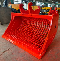 RSBM Durable 15 Ton Excavator Sieve Bucket 1600mm Wide Skeleton Cleaning Bucket untuk Penyaringan Batu dan Tanah Alat Konstruksi
