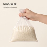Sacs plats à soufflets latéraux en LDPE transparent de qualité alimentaire, taille personnalisée, thermoscellables, pour l'emballage de fruits, riz, céréales, produits d'épicerie, gâteaux, usage en supermarché