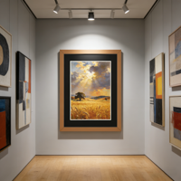 Lot de 12 passe-partout noirs prédécoupés 4 plis faits à la main sans acide pour cadres photo et présentation d'œuvres d'art en galerie