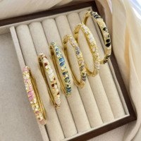 Bracelet manchette en alliage émaillé anti-ternissement Jeutelis, poli et à motifs, couleur personnalisée, bijou en émail, cadeau pour femme