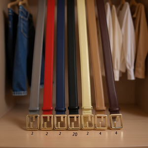 Ceinture plate en PU avec boucle carrée de 4 cm, Cinturones - Product Image 3