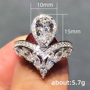 Anello Romantico a Forma di Corona e Occhio di Cavallo, Gioielli da Sposa per Signore - Product Image 4