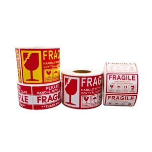Dễ vỡ để in nhãn vận chuyển nhãn topa Đỏ mong manh giấy cảnh báo - Product Image 3