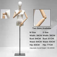 Maniquíes Femeninos para Tienda de Ropa con Base Metálica, Modelos de Cuerpo Superior Ajustables, Maniquíes de Exhibición de Plástico y Acero Inoxidable