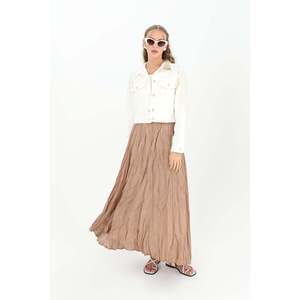 Soul Women's Ecru Gold Foil Embellished Short <b>Jacket</b>, Stylish Crop Outerwear for Casual and Evening Wear - Product Image 1