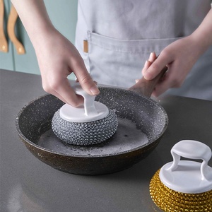 Brosse à pot en acier inoxydable antiadhésive détachable et lavable Sobam avec manche en plastique pour le nettoyage de la cuisine domestique Modèle LC22 - Product Image 3