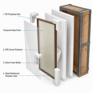 Séparateur d'urinoir moderne et écologique en verre avec cadre en acier inoxydable pour hôtels, spas et salles de douche - Product Image 5