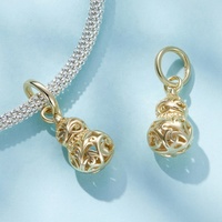 OEM Gourde Joyeria Plata 925 Argent Gravé Plaqué Or Charme Diy Porte-clés Fabrication de Bijoux Collier Chanceux Pendentifs Charms