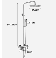 Robinet de douche extérieur SUS304 Système de fixation de douche Ensemble combiné Montage mural 3 fonctions Nickel brossé Kit de douche à effet pluie de 8 pouces