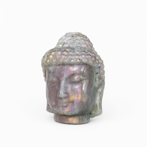 Cabeza de Buda Tallada en Labradorita Púrpura: Un Obra Maestra de Piedras Preciosas Raras para la Paz, el Meditación y la Decoración Elegante - Product Image 2