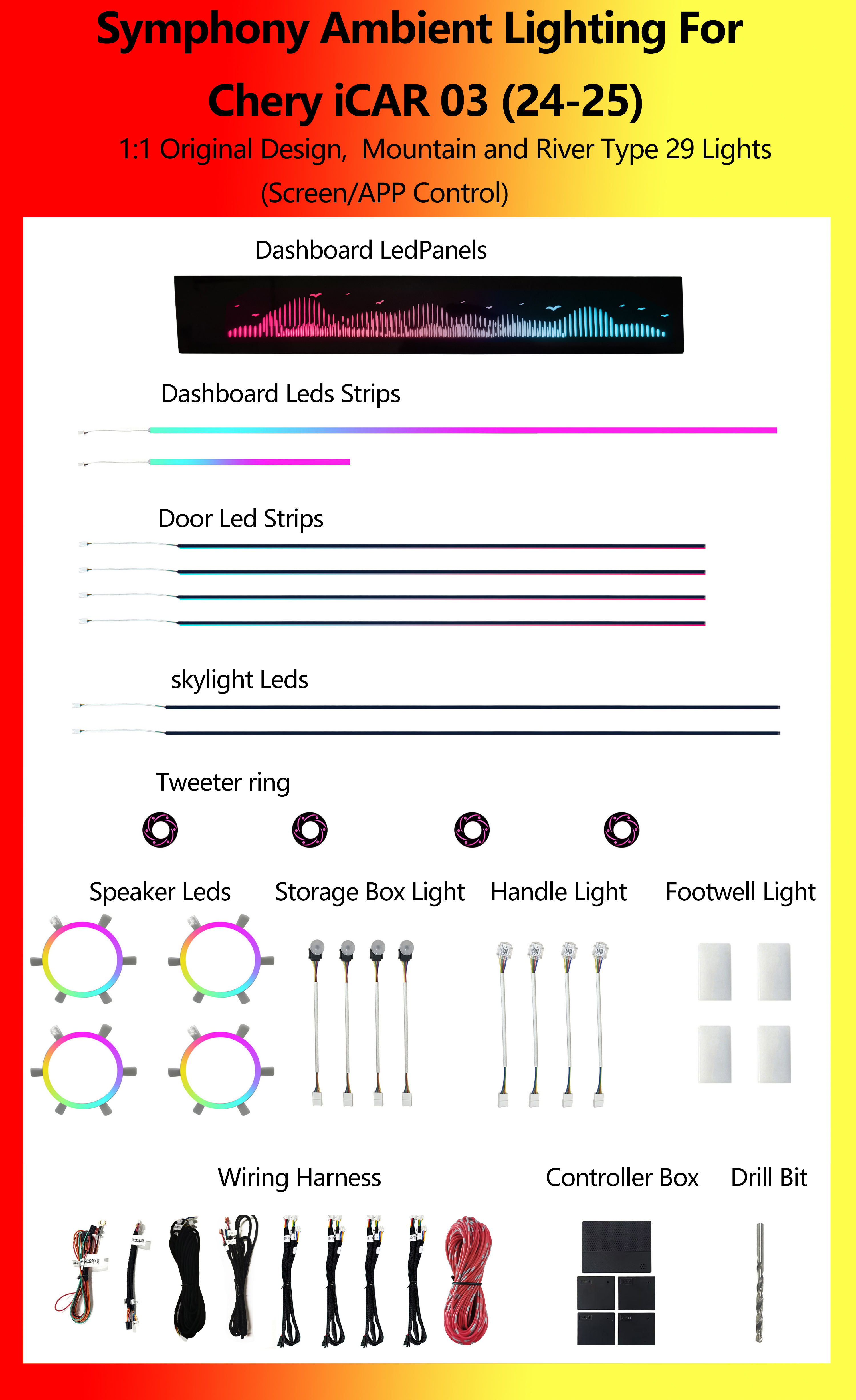 Chery iCAR 03 Sinfonía Tipo Montaña y Río 29 Luces