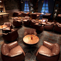 Ensemble de Meubles Commerciaux Fauteuil Banquette Canapé pour Bar, Discothèque, Salon Cigare, Hôtel, Café – Style Classique Américain et Européen