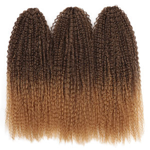 Brezilyalı örgüler saç <span class=keywords><strong>20</strong></span> inç Ombre sentetik örgü saç uzantıları Afro Kinky kıvırcık tığ örgüler saç r kadınlar için - Product Image 2