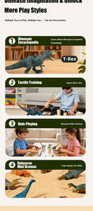 Ensemble de jouets dinosaures Tyrannosaurus <span class=keywords><strong>Rex</strong></span> pour enfants avec boîte de rangement grande <span class=keywords><strong>capacité</strong></span> et carte animale en plastique - Product Image 6