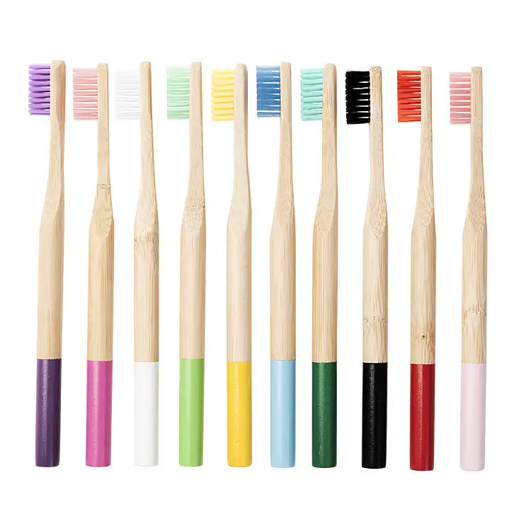 थोक लोगो मुक्त नरम बांस टूथब्रश चीन से Biodegradable बाल खड़े वयस्क बच्चों कस्टम लोगो बांस टूथब्रश