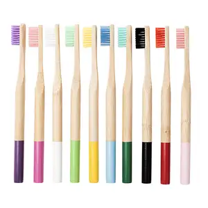 Wholesale Logo Free Soft Bamboo Toothbrush Biodegradable Bristle Adult Children Custom Logo Bamboo Toothbrush from China