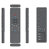 Keyboard Nirkabel 2.4GHz T6 Blacklight Touchpad Mini Mouse Standar untuk PC Android TV Box Gaming Warna Hitam