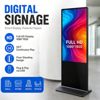 Pantalla LED para escaparates interiores de doble cara, señalización digital y pantallas publicitarias, pantalla LCD con soporte tipo quiosco.