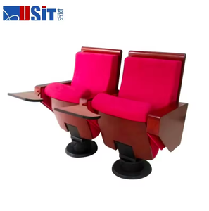 Cojín acolchado de alta calidad, silla de auditorio, sala de conferencias escolar, silla de iglesia con escritorio plegable - Product Image 2