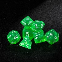 Livraison Rapide – Lot de 7 Dés Polyédriques Transparents Verts Vifs en Acrylique pour Table de Jeu de Rôle (RPG), DND, Pathfinder, Jeux de Société et Fêtes