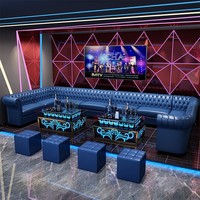 Ensemble de meubles de salon pour club de narguilé, bar, boîte de nuit, comptoir LED KTV, table de luxe, canapé de bar à whisky, karaoké, banquette en forme de U, canapé disco