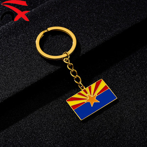 Portachiavi Rettangolari in Metallo con Bandiera Nazionale, Vendita Diretta dalla Fabbrica, Souvenir Patriottici per Uomini e Donne - Product Image 5